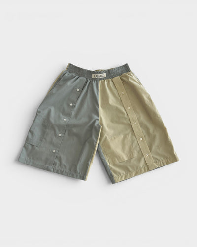 Button Up Short in Steel & Oat