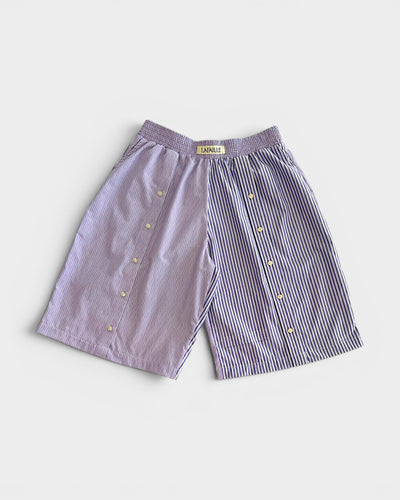 Button Up Short in Pattern Lavender