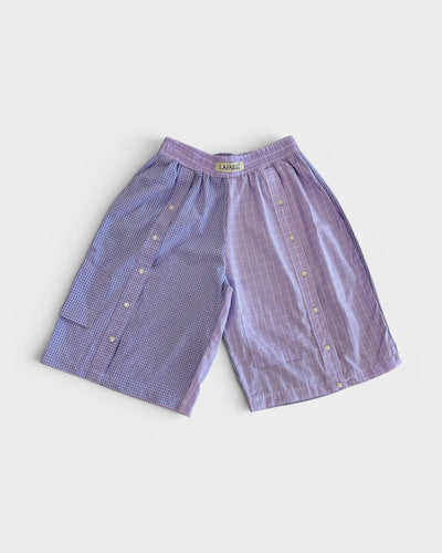 Button Up Short in Pattern Lavender
