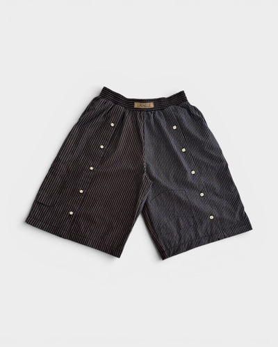 Baggy Button Up Short in Brown
