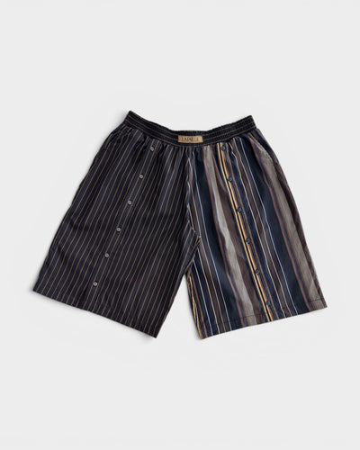 Baggy Button Up Short in Brown