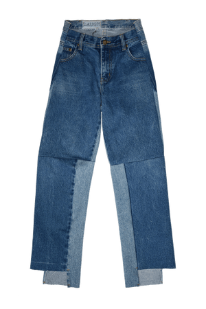 BLUE DECONSTRUCTED JEANS