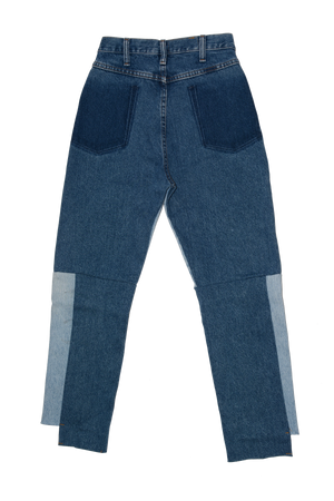 BLUE DECONSTRUCTED JEANS